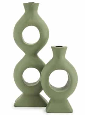 Groene Organische Kandelaren Ronde Opengewerkte Vormen