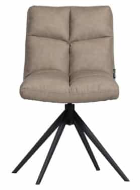 Leren Eetkamerstoel Draaibaar Taupe