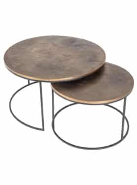 Ronde salontafel Set Aluminium Iron Goud