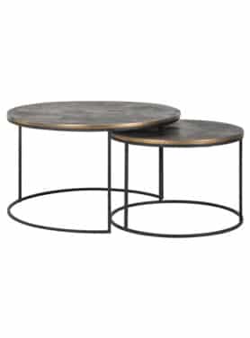 Salontafel Set Goud Rond Iron En Aluminium