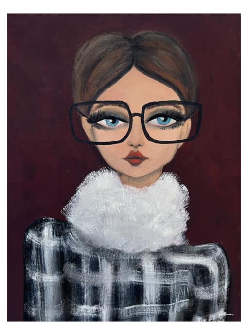 Wanddoek Vrouw Bruin Olieverf Op Canvas