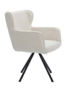 Witte Eetkamerstoel Stof Teddy