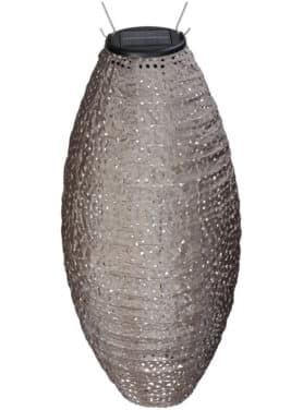 Lantaarn Printje Plastic Beige Zonnenenrgie