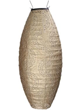 Lantaarn Printje Plastic Goud Zonnenenrgie