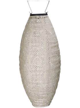 Lantaarn Printje Plastic Ivoor Zonnenenrgie