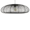 Ovale Metalen Hanglamp Zwart Metaaldraad