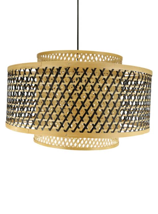 Ronde Bamboe Hanglamp Naturel Zwart