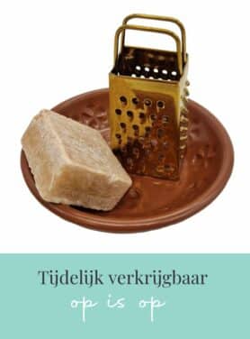 Bruin Terracotta Schaaltje Met Gouden Raspje En Bruin Amber Blokje