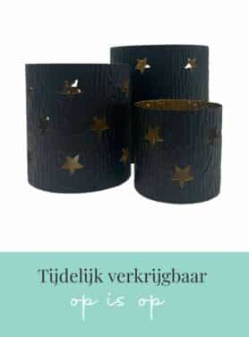Waxinelichthouders Ster Zwart Goud Op Is Op