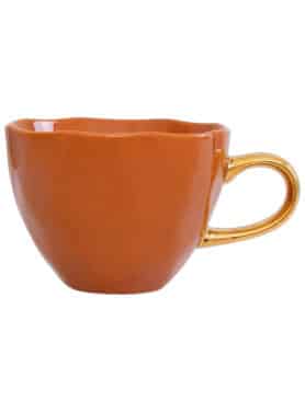 Good Morning Cup Burnt Orange Met Goud Oor