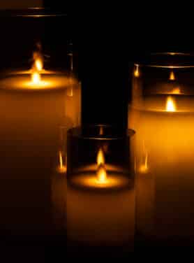 Led Kaars In Grijs Glas