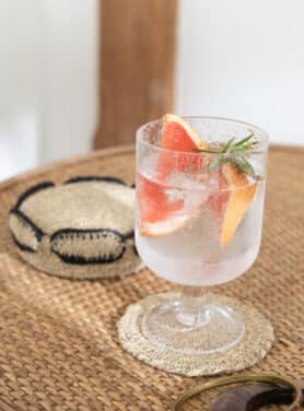 Onderzetter Zeegras Naturel Zwart Set Van 6