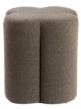Poef Bruin Bloem Vorm Bouclé Stof