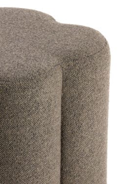 Poef Bruin Bloem Vorm Bouclé Stof Zitting