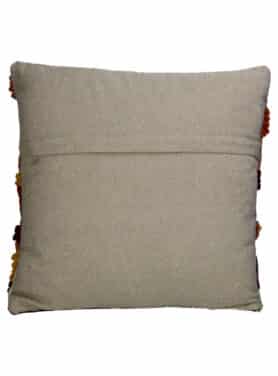 Achterkant Multicolor Sierkussen Beige Met Rits