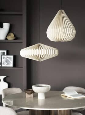 Beige Linnen Hanglampen Diamant En Druppel Vorm