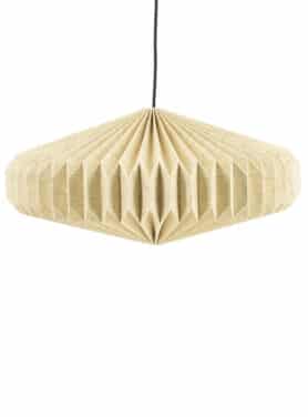 Papieren Hanglamp Met Beige Linnen