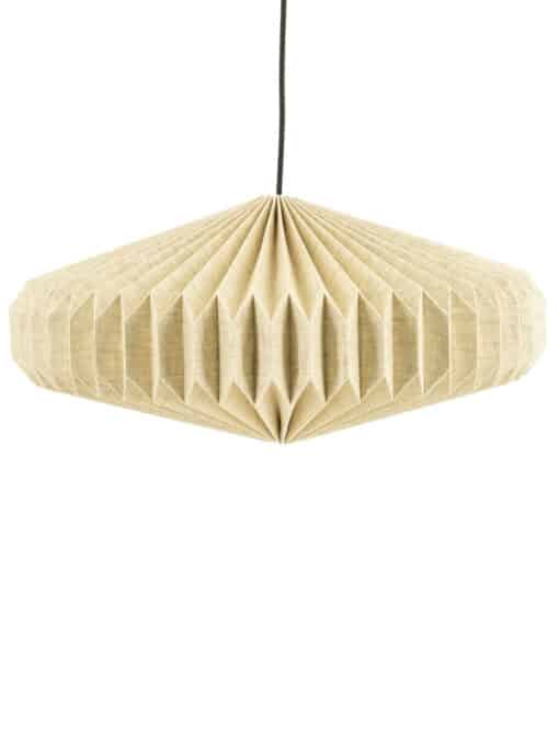 Papieren Hanglamp Met Beige Linnen