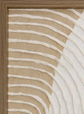 Papier Maché Schilderij Wit En Bruin Organische Vormen