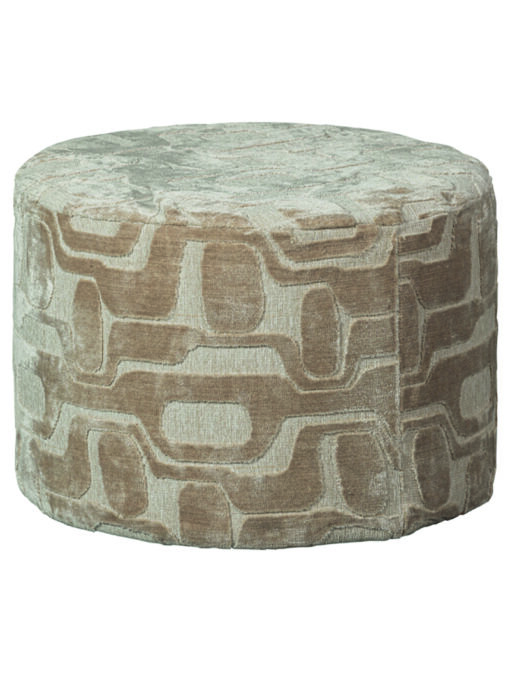 Poef Naturel Met Patroon Van Polyester En Viscode