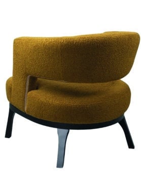 Zwart Beuken Poot Onder Stoffen Fauetuil