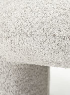 Boucle Stof Poefje Taupe