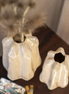 Bovenkant Beige Vazen Bloem Vorm