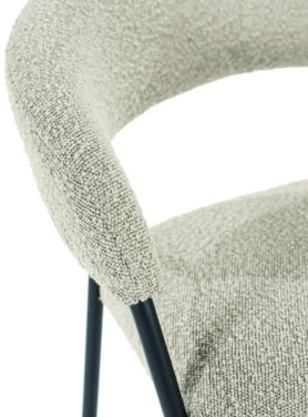 Bouclé Taupe Barkruk Met Metaal Onderstel