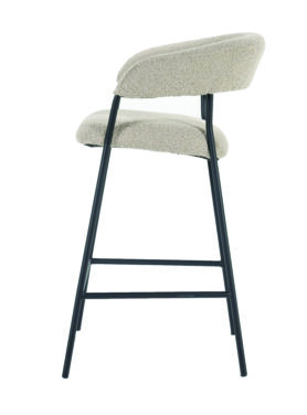 Polyester Bouclé Taupe Barstoel