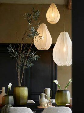 hanglamp creme kleurig doek