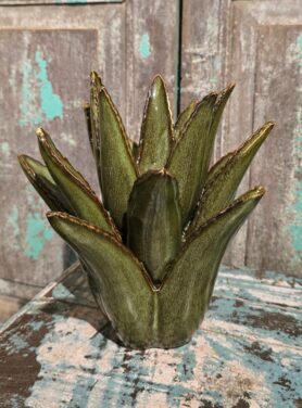 Groene waxinelichthouder in vorm van cactus