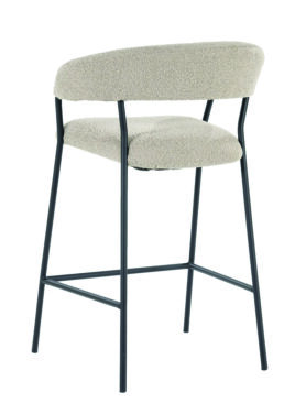 Zwart Metaal Onderstel Bij Barkruk Taupe Polyester