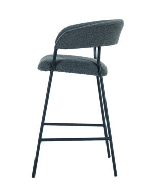 Barstoel Boucle Antraciet Met Metalen Poten