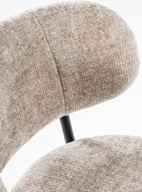 Beige Eetkamerstoel Met Ronde Rugleuning