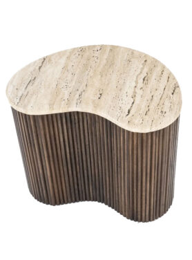 Bijzettafel Houten Onderstel Met Marmerlook Blad