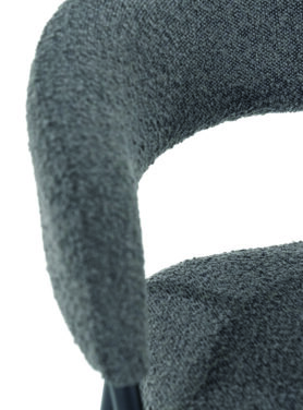 Boucle Donker Grijs Barkruk Met Zwarte Poten