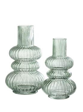 Glazen Vaas Lichtgroen Met Lijnen