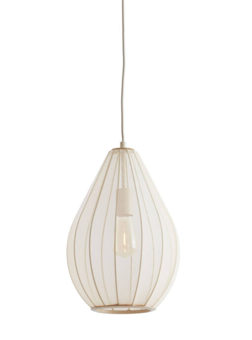 Hanglamp Sand Kleur Rond Ovaal Bol Beige Bruin Wit