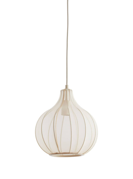 Hanglamp Zand Beige Wit Stof Rond