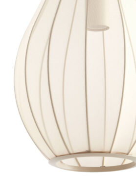 Hanglamp Zand Creme Beige Bruin Wit Stof Bol