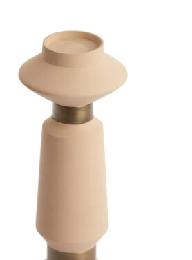 Kandelaar Bruin Beige Met Goud Bros Details