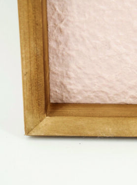 Schilderij Vierkant Roze Beige Wit Hout Bruin Naturel