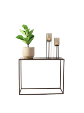 Sidetable Bruin Metaliek Glanzend