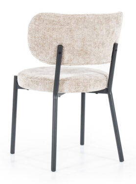 Taupe Kleurige Eetkamerstoel Met Zwart Onderstel