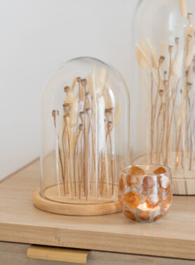 Waxinelichthouder Bruin Oranje Kleur