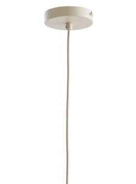 Zand Kleur Hanglamp Met Staal En Textiel Beige Creme Bruin