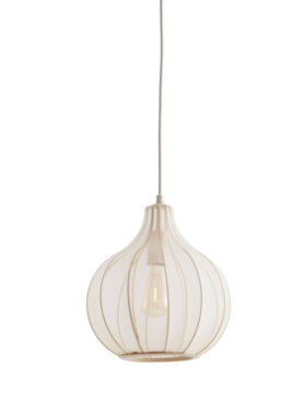 Zand Kleurig Hanglamp Beige Creme Wit Met Ronde Vorm