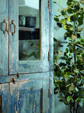 4 Deuren Kastje Hout Donkerblauw Uniek