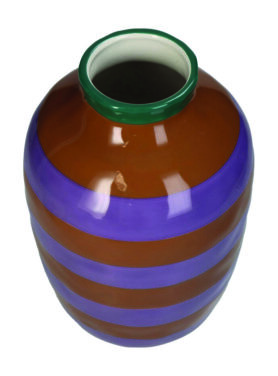 Gestreepte Vaas Steen Paars Oranje Groen