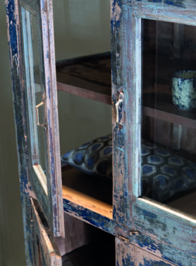 Hout Kastje Donkerblauw Uniek